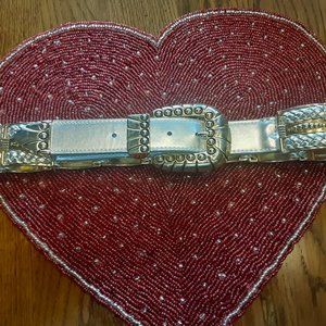 Captiva Genuine Leather Silver & Gold Belt Size M